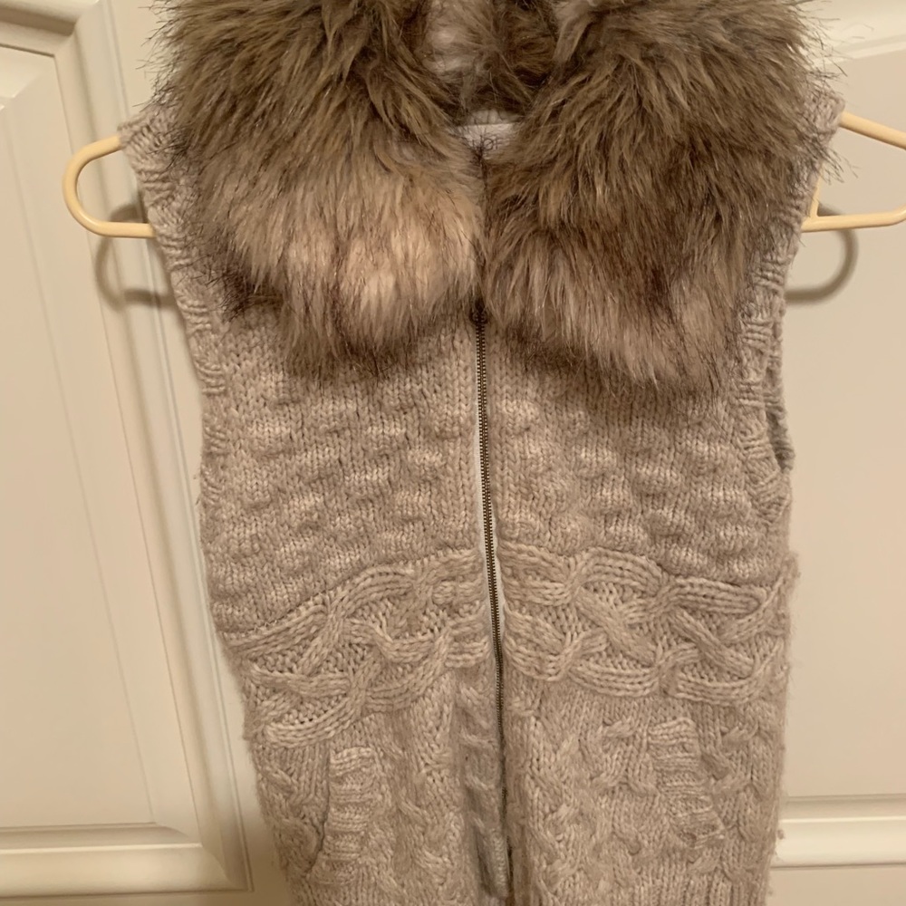 COPY - Cable-Knit Fur Collared Vest
